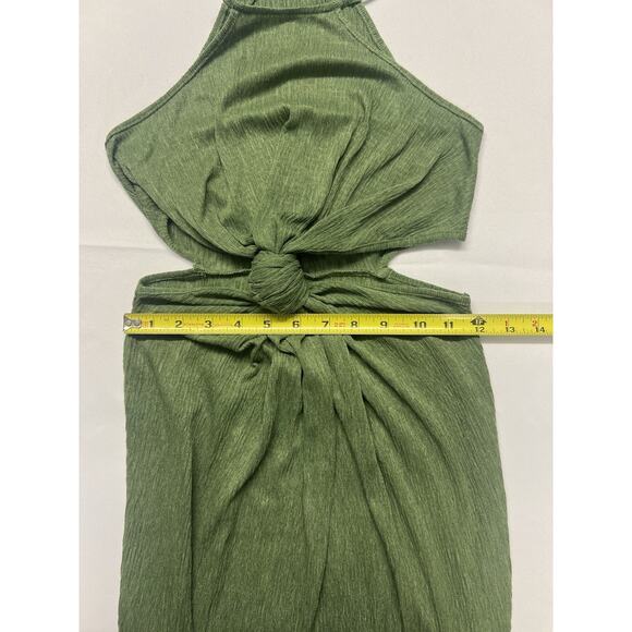 ASOS Design Green Cut Out Maxi Dress Halter Size 6 Resortwear Vacation Beach - Picture 11 of 12
